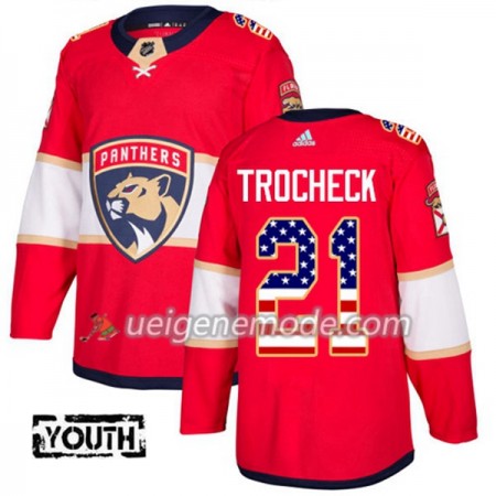 Kinder Eishockey Florida Panthers Trikot Vincent Trocheck 21 Adidas 2017-2018 Rot USA Flag Fashion Authentic